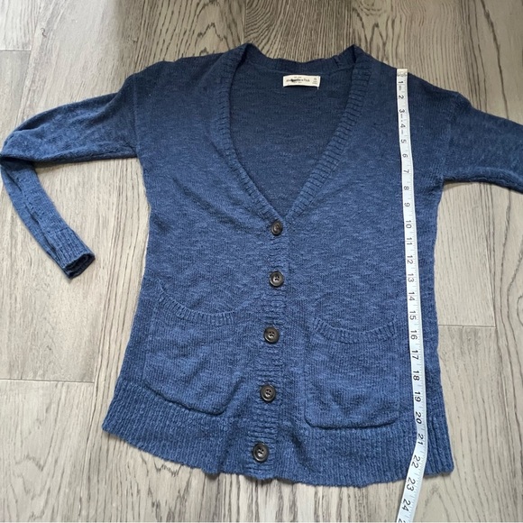 Abercrombie & Fitch Blue Cardigan Sweater Lightweight Knit - Picture 10 of 10